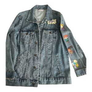 Kids Denim Jacket with Cartoon Patches